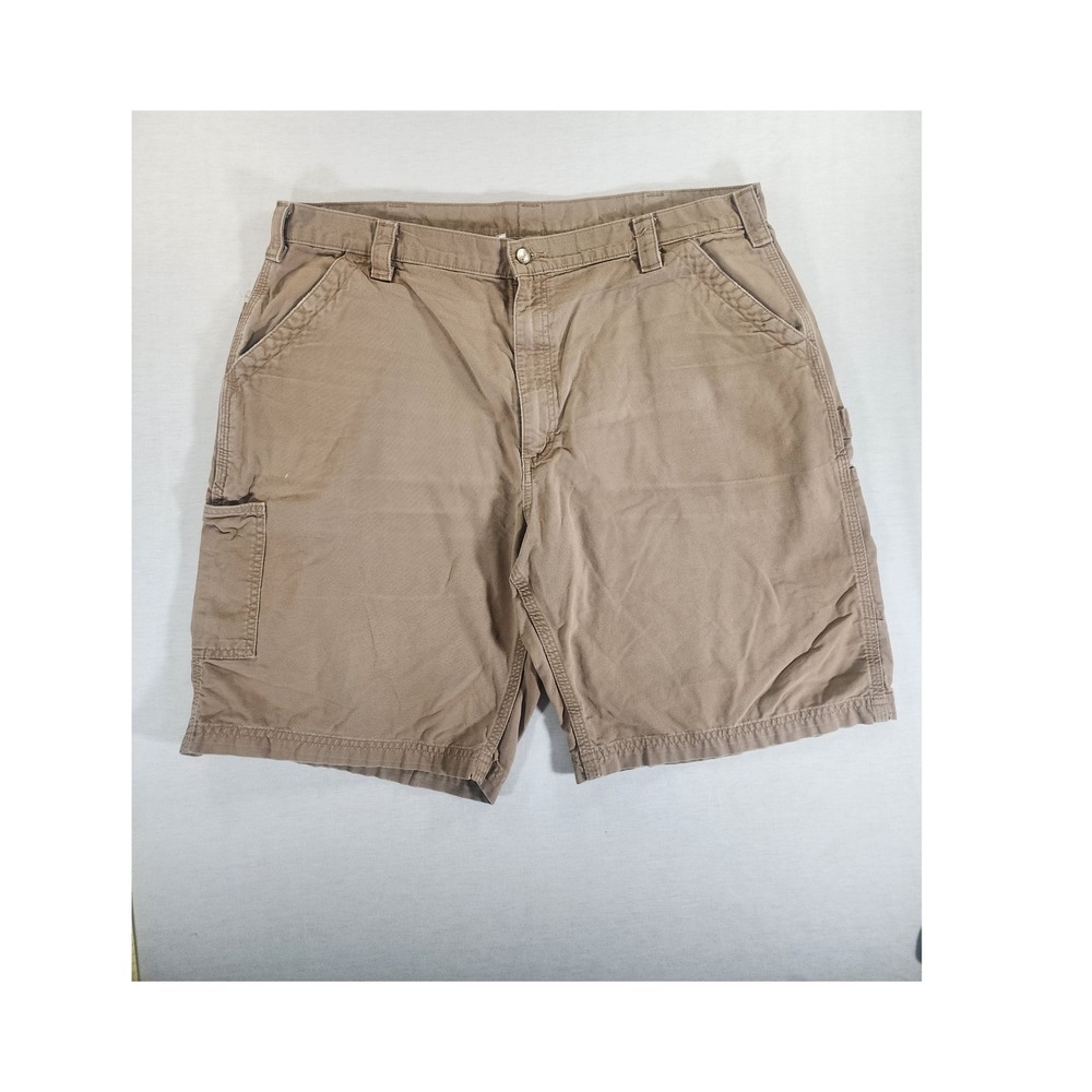 Carhartt Washer Wear Brown Canvas Workwear Shorts Mens 42 B147 DKH Utility Khaki